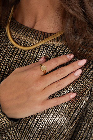 Ring round with stones - gold h5 Picture2