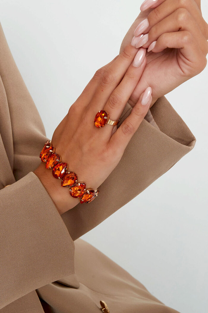Ring glass bead - orange Picture2