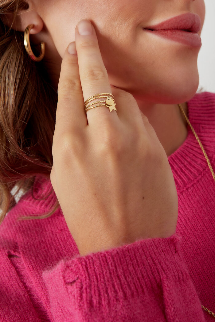 Ring stripes with charms - gold Picture2