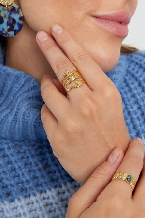 Ring aesthetic leaves - gold h5 Picture2