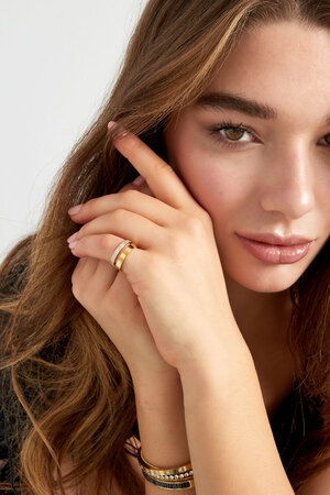 Ring double with stones - gold h5 Picture4