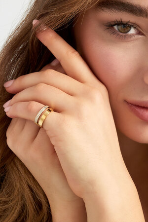 Ring double with stones - gold h5 Picture2