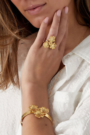 Bohemian flower ring - Gold h5 Picture2