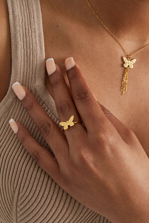 Ring with butterfly - Gold h5 Picture2