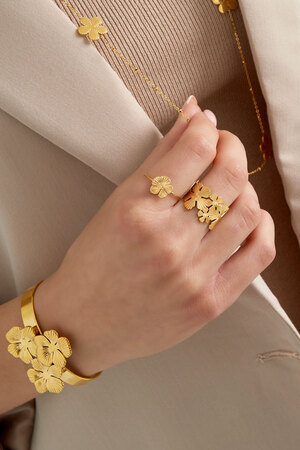 Ring met schattige bloem - Goud h5 Afbeelding2