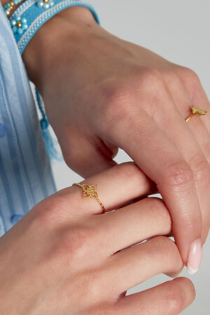 Grazioso anello con trifoglio - Oro h5 Immagine2