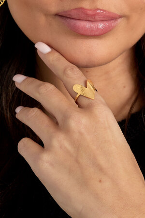 Ring with big heart - gold  h5 Picture3