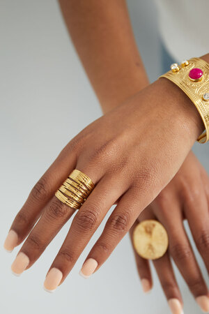 Long statement open ring - gold h5 Picture2