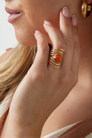 Statement ring with stone - Gold h5 Picture2