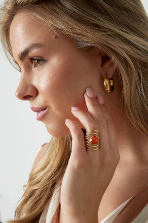 Statement ring with stone - Gold h5 Picture4