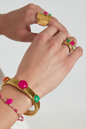 Statement ring with colored stones - gold  h5 Picture2