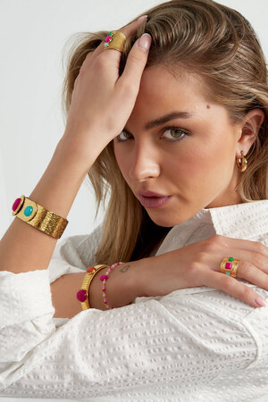 Statement ring with colored stones - gold  h5 Picture3
