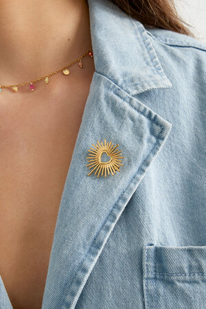Sun love brooch - gold  h5 Picture4