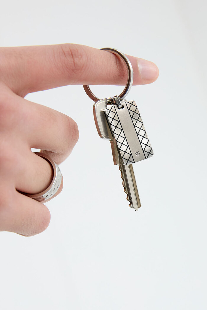 Schlüsselanhänger mit Muster-Charm - silber Bild3