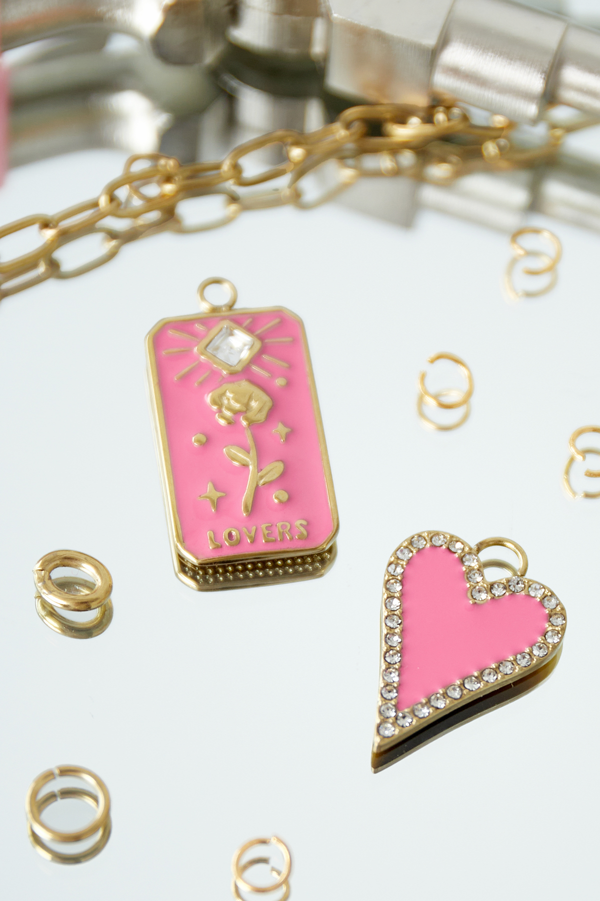 Glitter heart - pink gold h5 Picture2