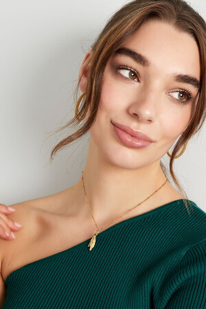 Halskette Handanhänger mit Stein – Gold/Lila h5 Bild4