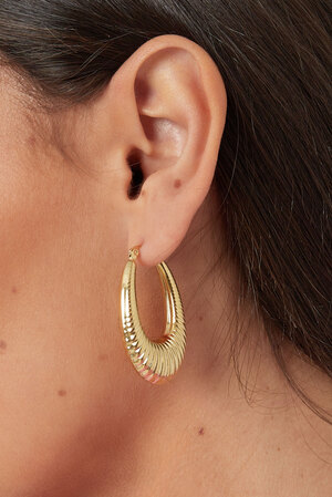 Geometrische ovale Ohrringe aus Edelstahl – Gold h5 Bild3