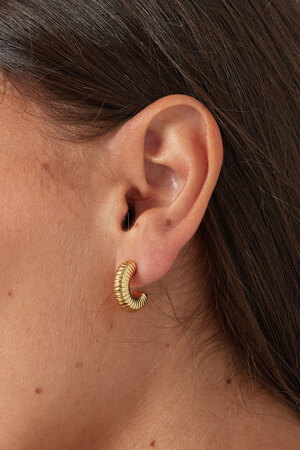 Earrings half moon relief - gold h5 Picture3