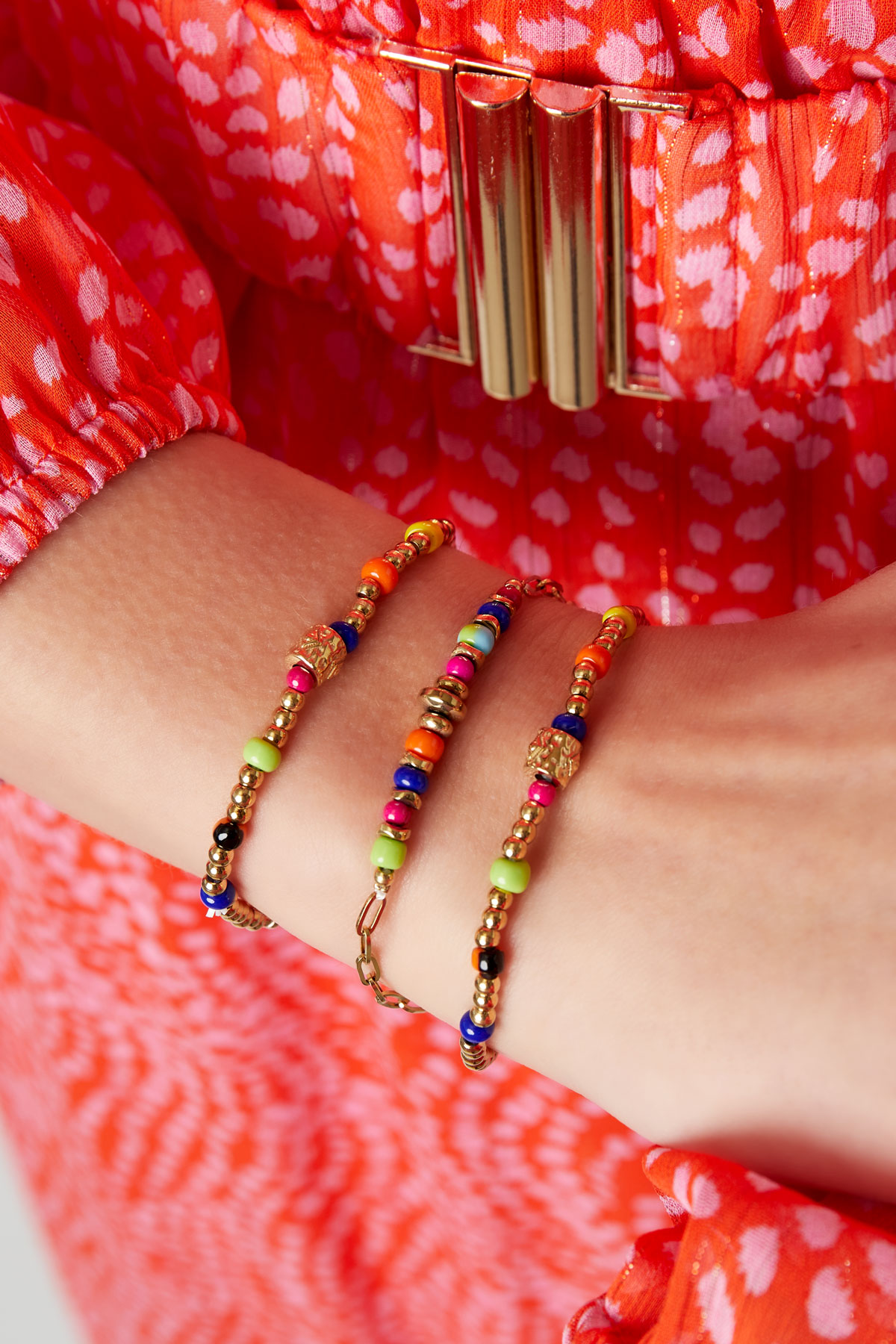 Bracelet perlé avec des perles colorées Acier inoxydable h5 Image3