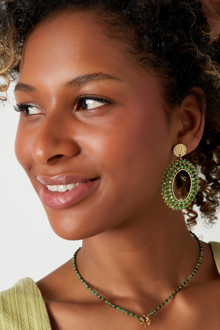 Boucles d'oreilles double perles - Cuivre fuchsia Image3