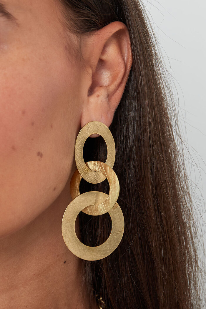 Boucles d'oreilles 3 cercles - Argenté Acier Inoxydable Image3
