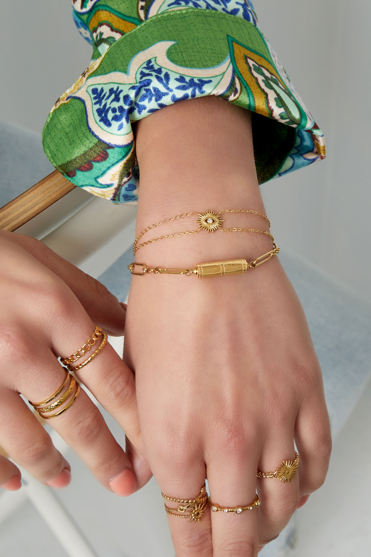 Bracelet à maillons avec breloque - acier inoxydable doré Image2