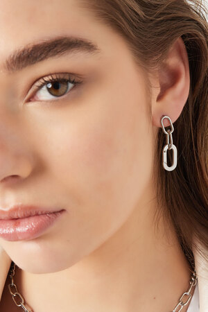 Ear studs link - silver Stainless Steel h5 Picture3