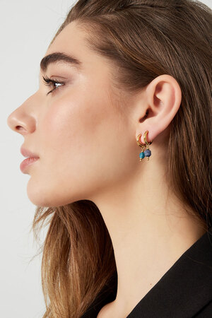 Boucles d'oreilles avec pierre Février - or/lilas h5 Image4