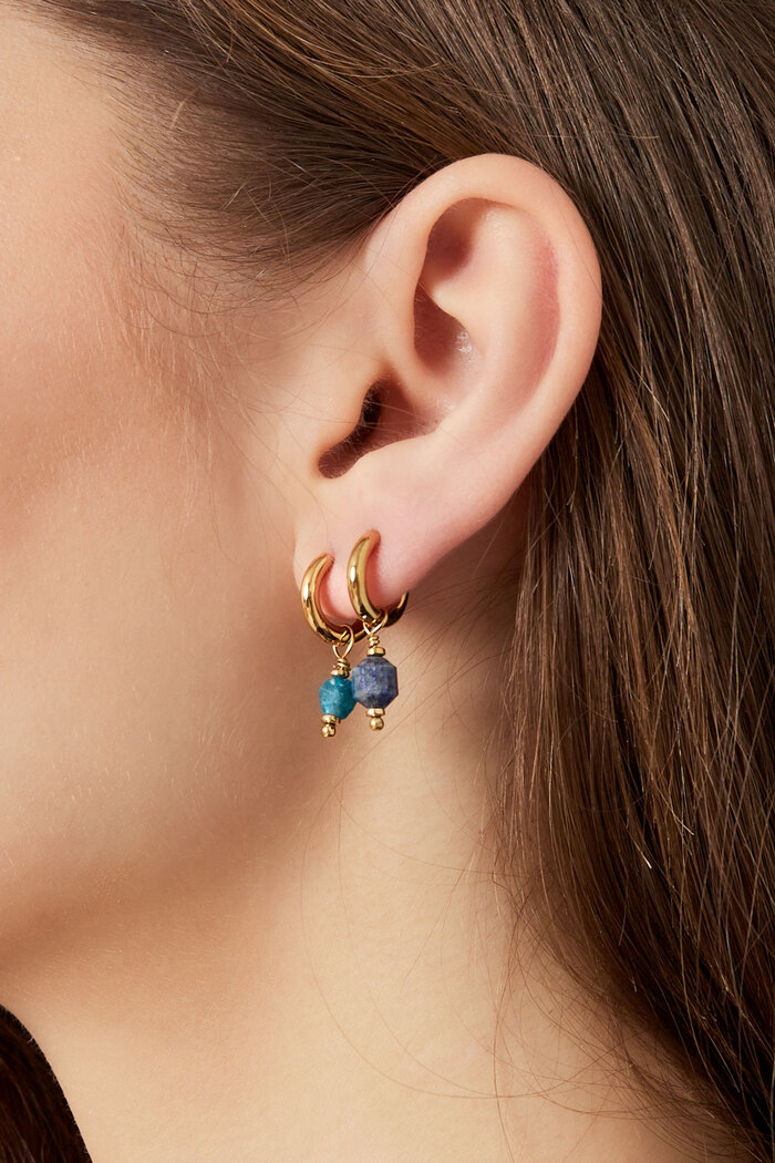Earrings with stone March - gold/mint Picture3