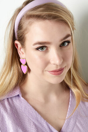 Boucles d'oreilles 2 x coeur - rose Rose & Or Acier inoxydable h5 Image4