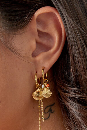 Ohrringe Perlen mit Muschel - Gold h5 Bild3