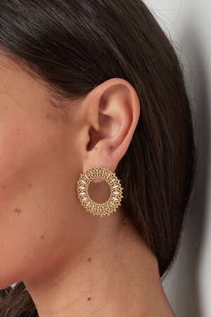 Sun statement earrings - gold h5 Picture3