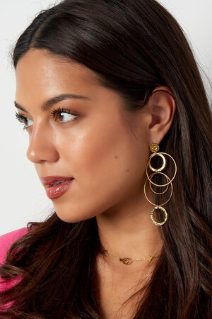 Earrings different rings - gold h5 Picture3