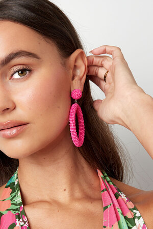 Ohrringe Perlen Candy länglich - pastellrosa Edelstahl h5 Bild3