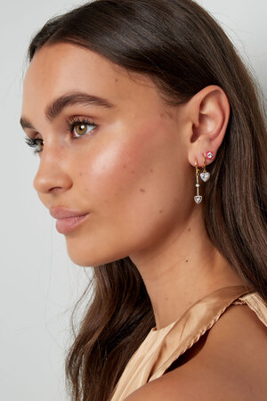Boucles d'oreilles détails colorés - cuivre doré h5 Image2