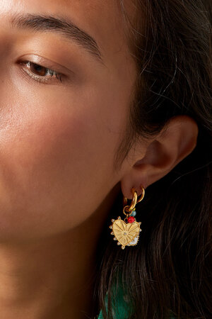 Earrings heart with spikes - gold h5 Picture3