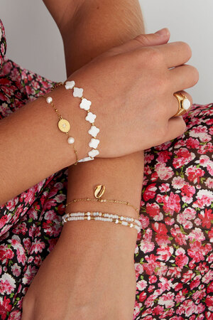 Bracelet with charms and pearl - gold h5 Picture2