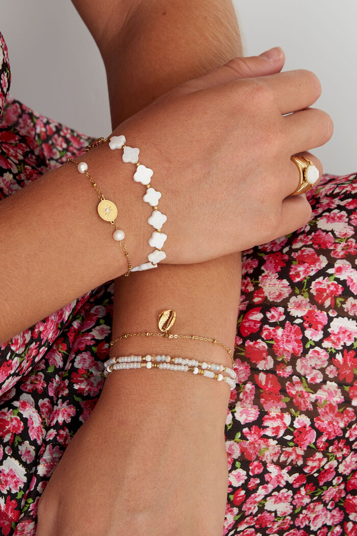 Bracelet with charms and pearl - gold Picture2