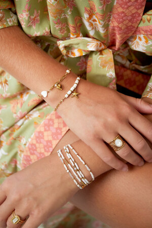 Armband aus Perlen und Seesternen - Silber h5 Bild2