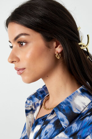 Earrings subtle pattern - gold h5 Picture2