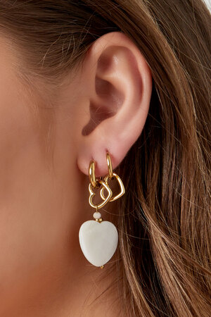 Earrings 2 times heart - gold Stainless Steel h5 Picture3