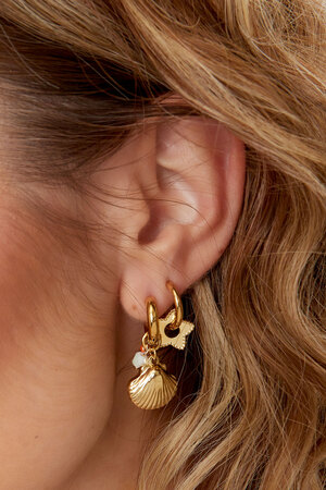Earrings with charm shells - gold h5 Picture2