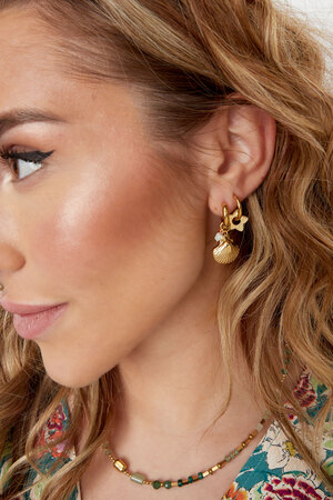 Earrings with charm shells - gold h5 Picture3