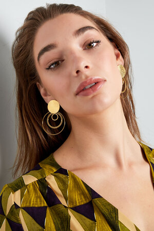 Earrings different rings - gold h5 Picture2