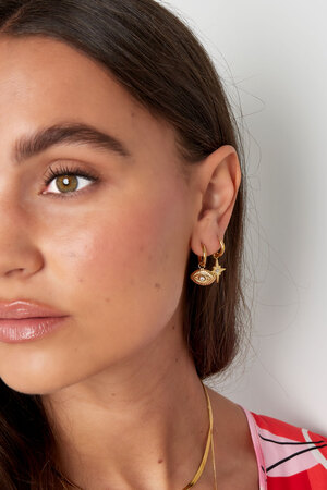 Boucles d'oreilles charm étoile avec strass - doré Acier Inoxydable h5 Image4