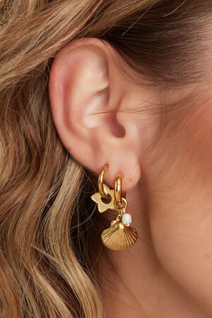 Earrings with flower charm - gold h5 Picture2