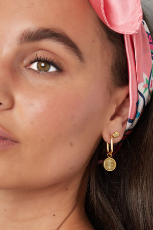 Boucles d'oreilles oblongues avec pièce oeil - argenté Acier Inoxydable h5 Image4