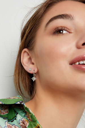 Ear studs moon - pink gold h5 Picture2