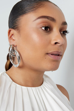 Earrings double hoops - gold Metal h5 Picture2