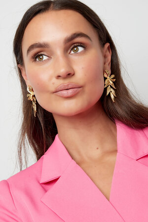 Statement earring studs flower power - gold Alloy h5 Picture2